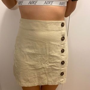 Button up A line linen skirt
